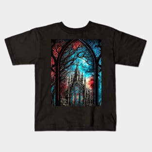 Stained Glass Cathedral Kids T-Shirt